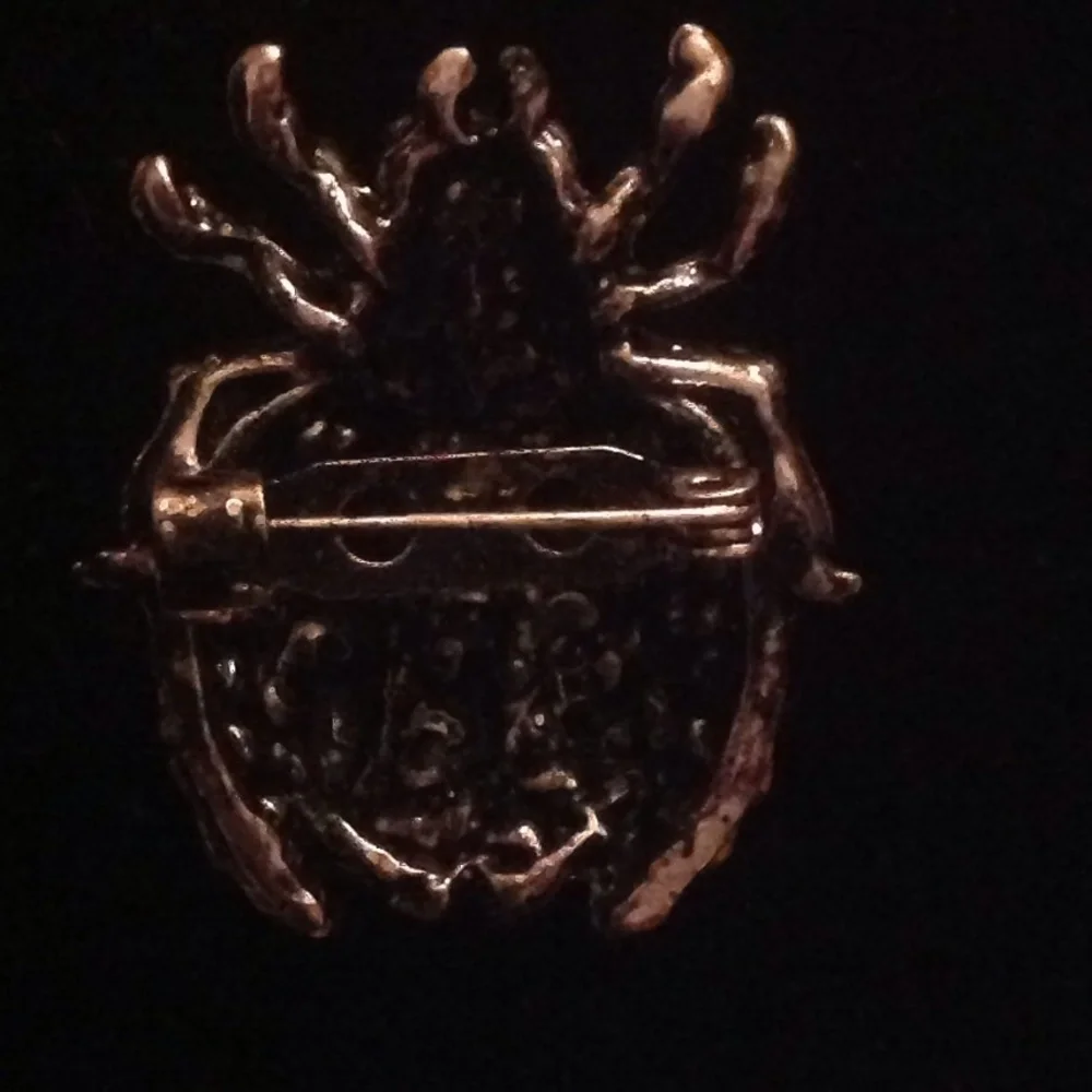NWT On-trend Pave Gunmetal Beetle Brooch in Box